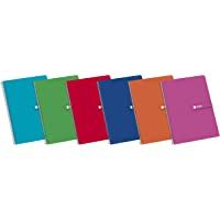 Enri 100430069 Cuaderno espiral- Tapa dura- 80 hojas- Paquete de 5- Colores surtidos- Formato Fº